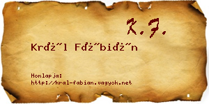 Král Fábián névjegykártya